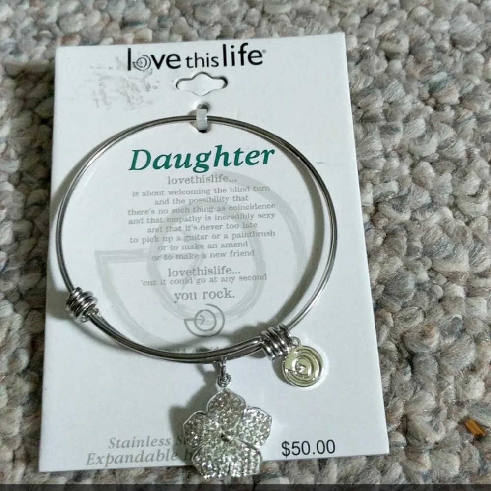 New Love This Life Daughter Bracelet Stainless Steel